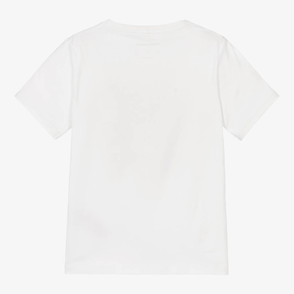 Mini Rodini-تيشيرت قطن عضوي جيرسي لون أبيض | Childrensalon Outlet