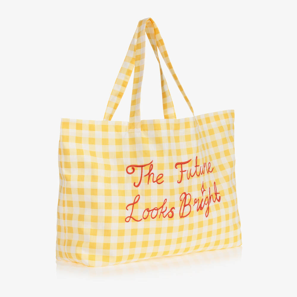 Mini Rodini-Yellow Cotton Beach Bag (60cm) | Childrensalon Outlet