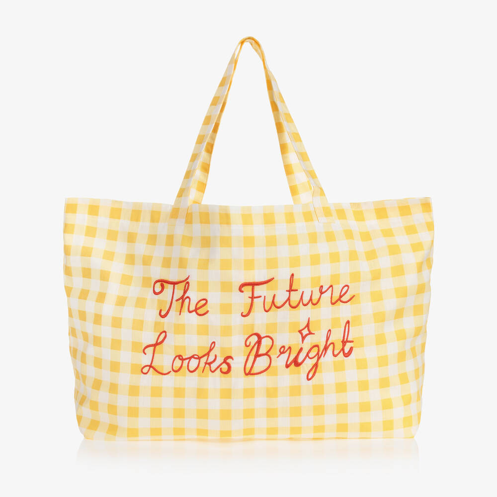 Mini Rodini - Yellow Cotton Beach Bag (60cm) | Childrensalon