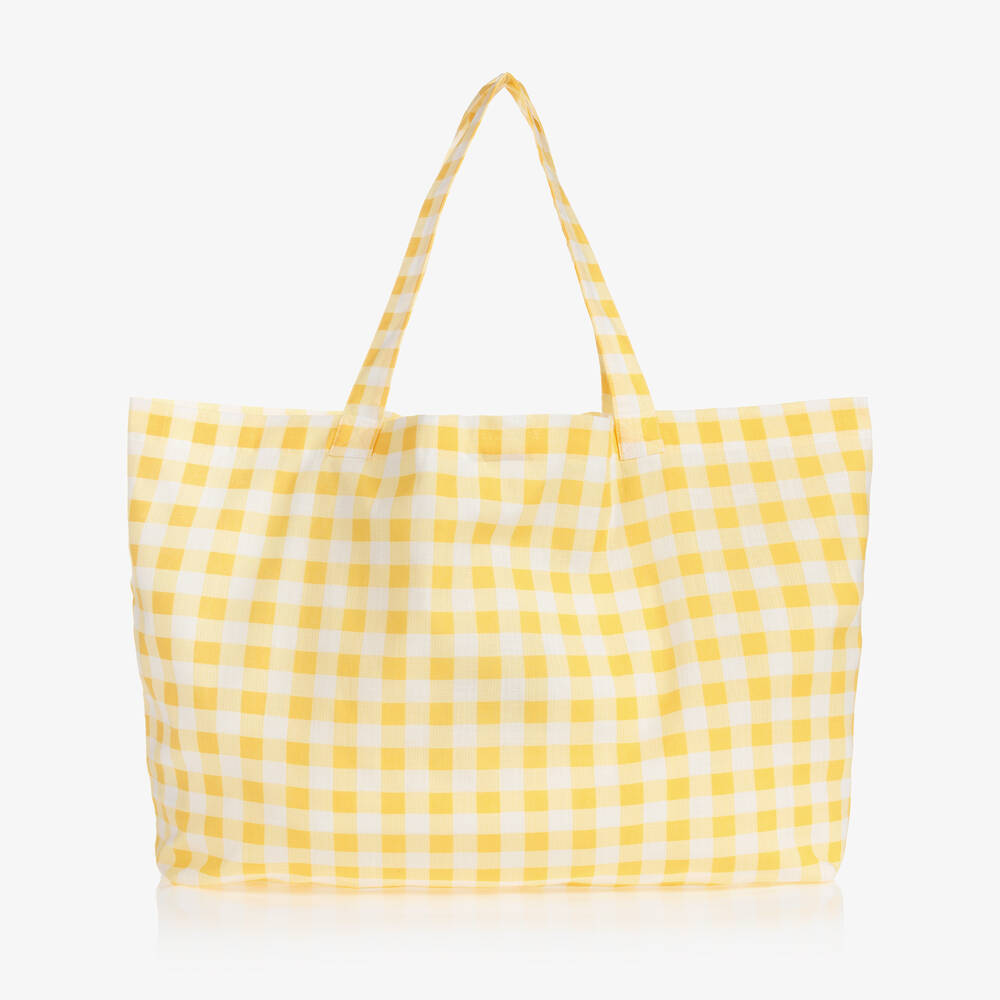 Mini Rodini-Yellow Cotton Beach Bag (60cm) | Childrensalon Outlet