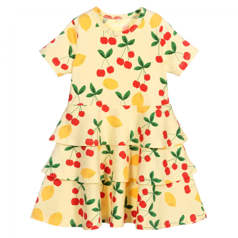 Mini Rodini - Gelbes Kleid aus Biobaumwolle | Childrensalon