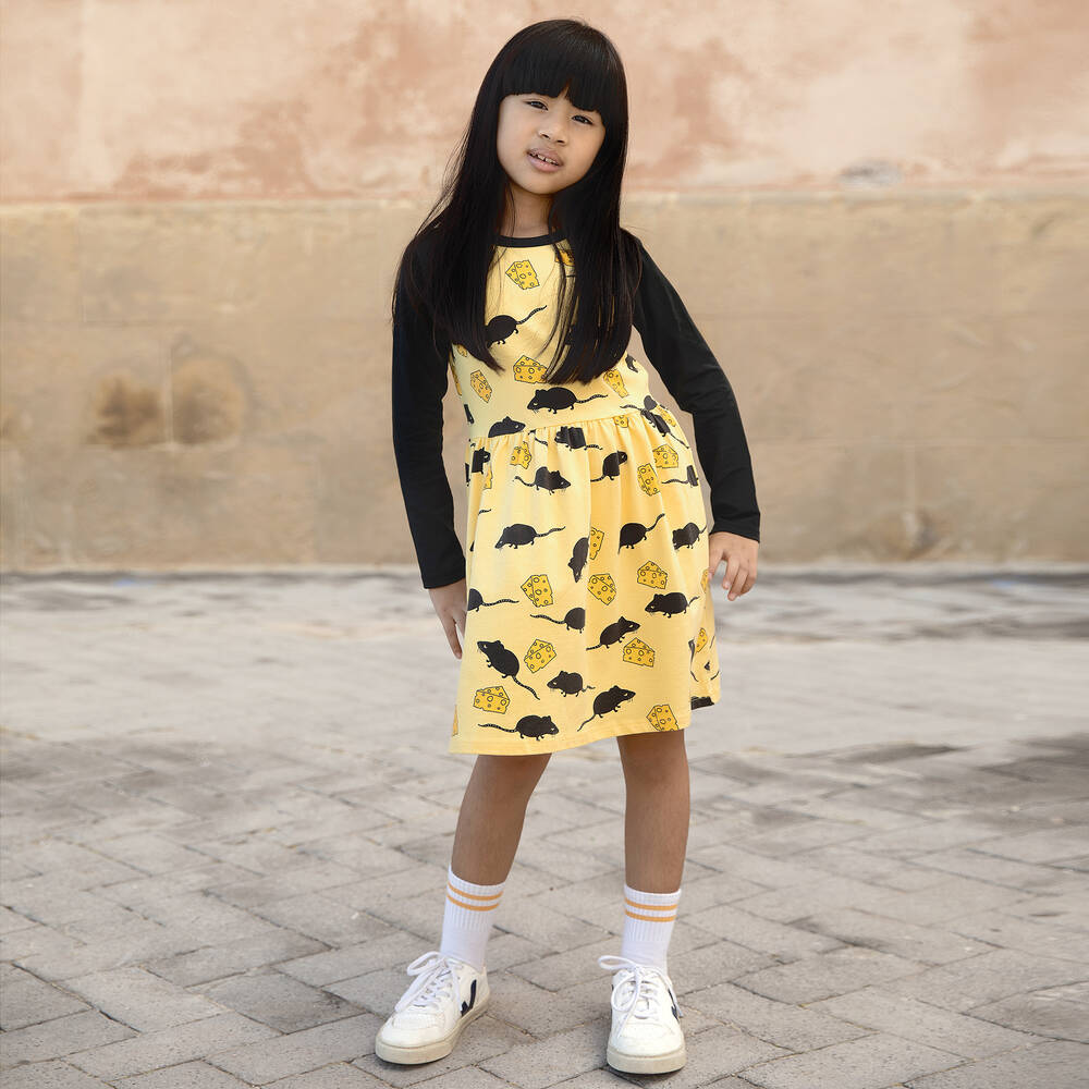 Mini Rodini - Yellow Organic Cotton Dress | Childrensalon Outlet