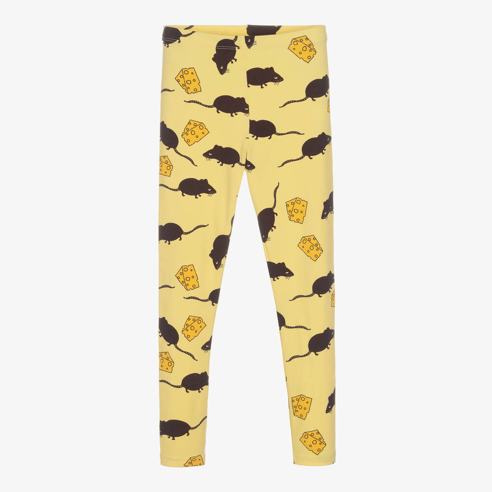 Mini Rodini - Yellow Organic Cotton Leggings | Childrensalon