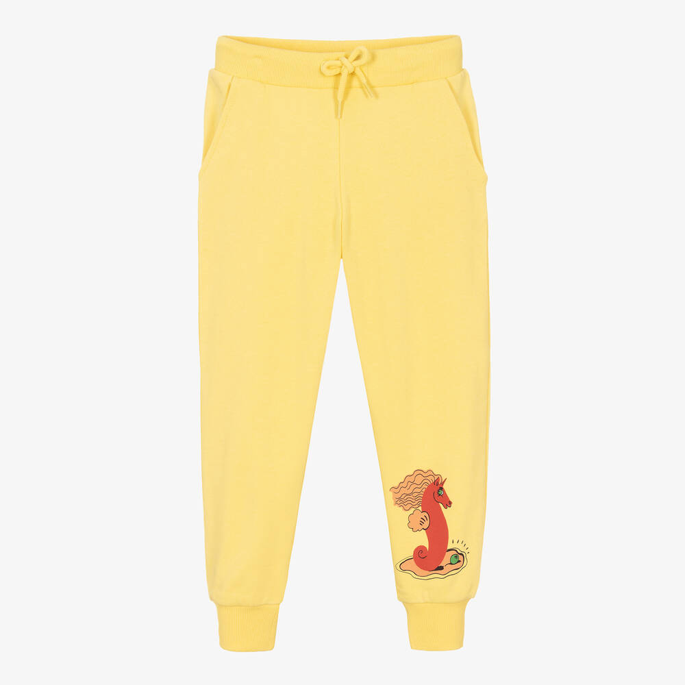 Mini Rodini - Bas de jogging jaune en coton bio | Childrensalon