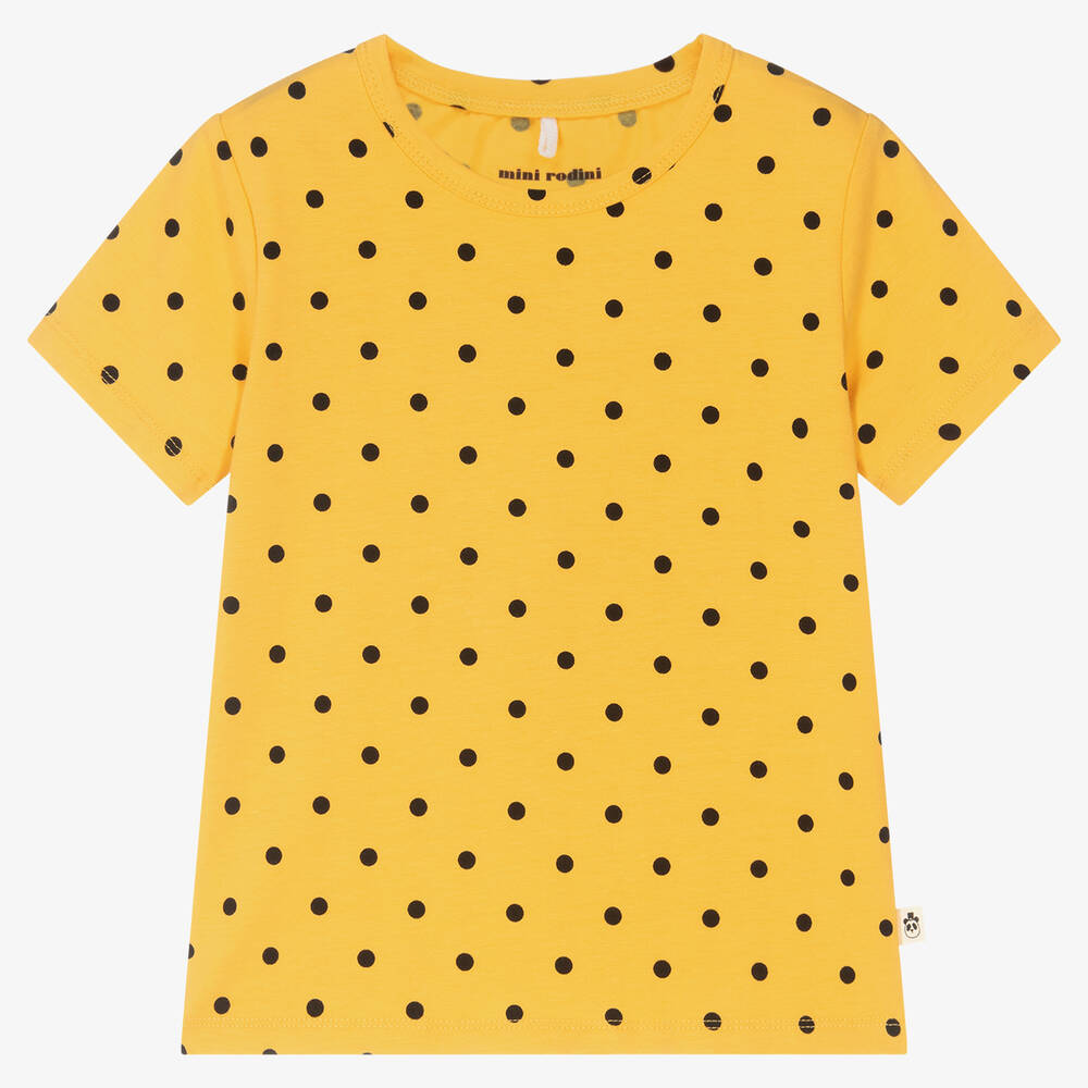 Mini Rodini - Yellow Organic Cotton T-Shirt | Childrensalon