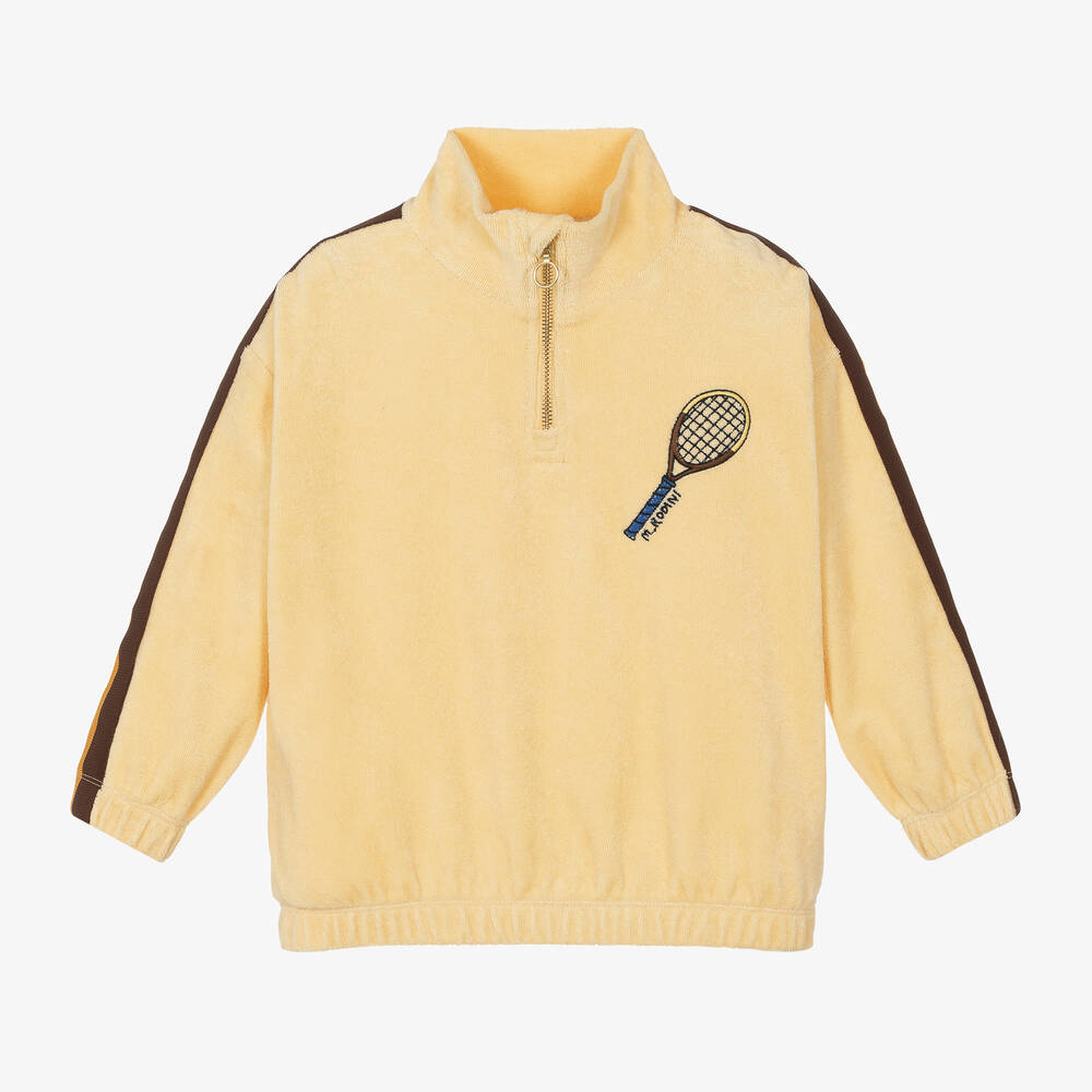 Mini Rodini-Yellow Organic Cotton Tennis Zip-Up Top | Childrensalon Outlet