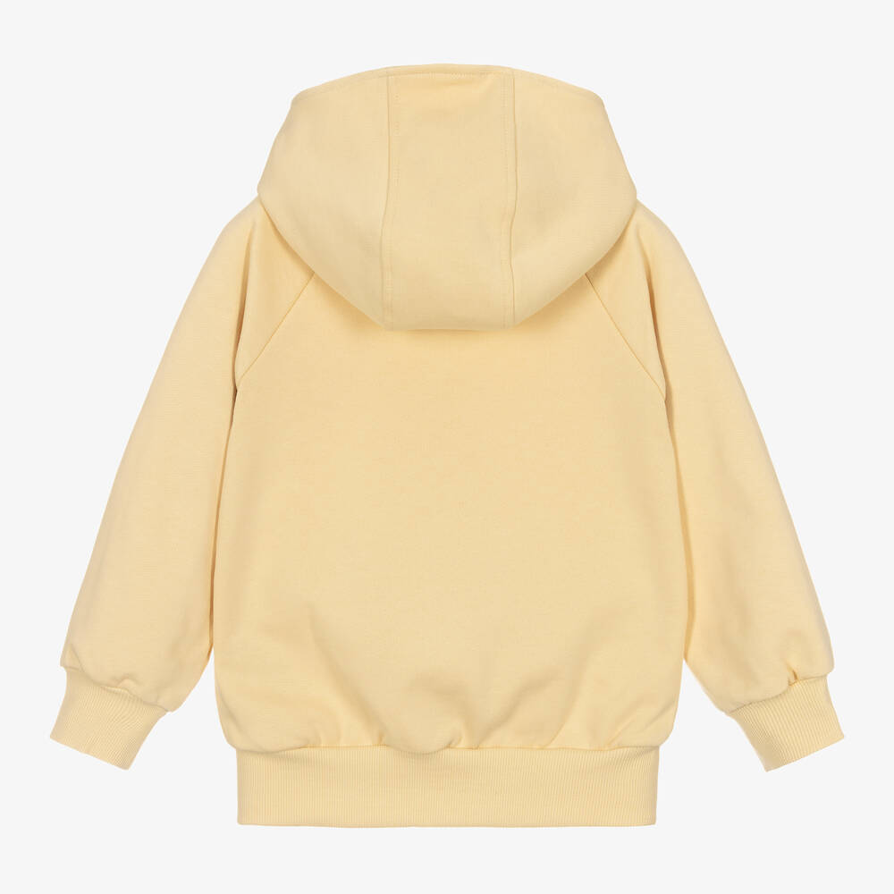 Mini Rodini-توب هودي بسحّاب قطن عضوي لون أصفر | Childrensalon Outlet