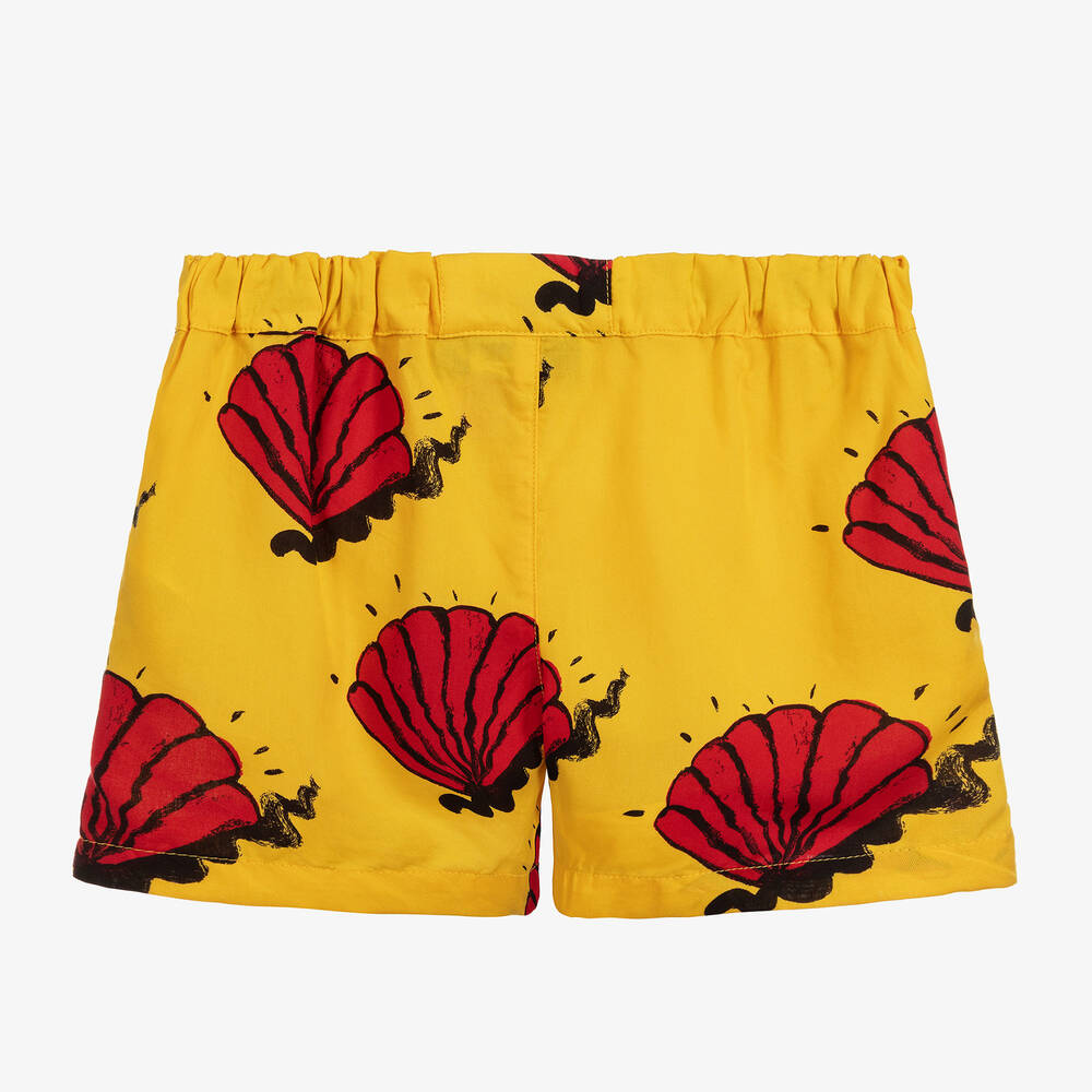 Mini Rodini-Желтые шорты с красными ракушками | Childrensalon Outlet