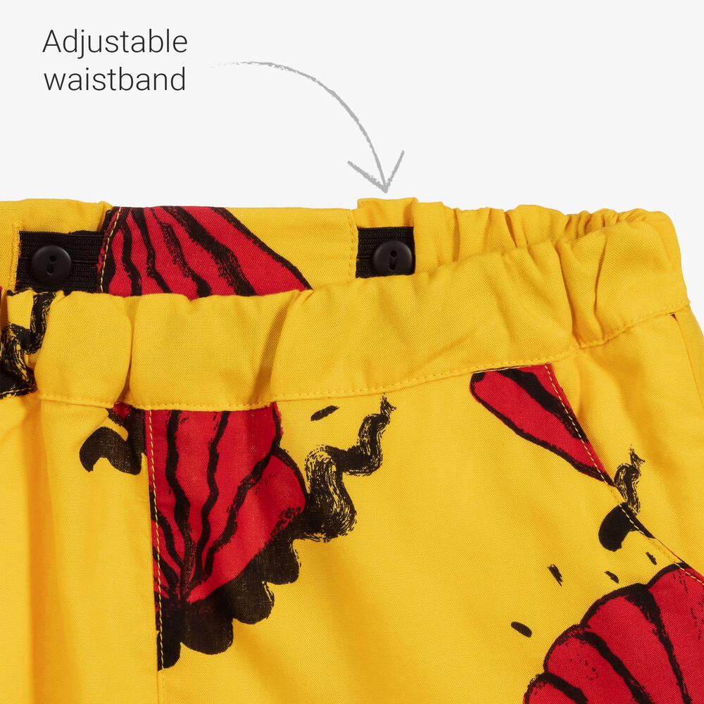 Mini Rodini-Желтые шорты с красными ракушками | Childrensalon Outlet