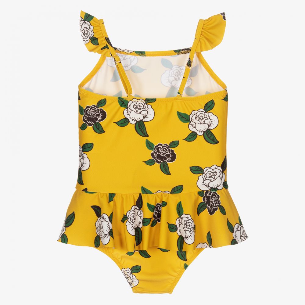 Mini Rodini-Желтый купальник с розами (UPF50+) | Childrensalon Outlet