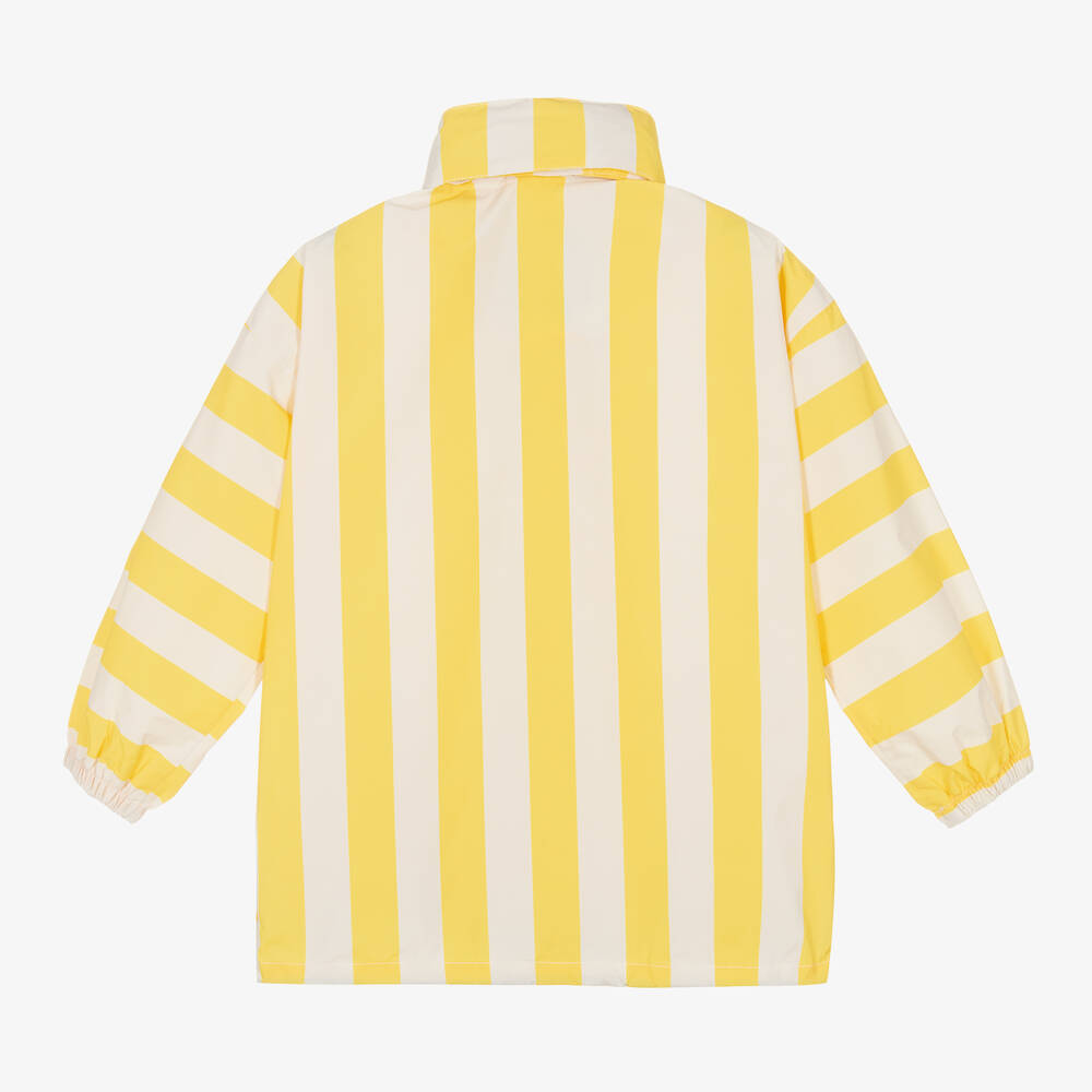 ميني روديني-معطف واقي من المطر مقلم لون أصفر وعاجي | Childrensalon Outlet