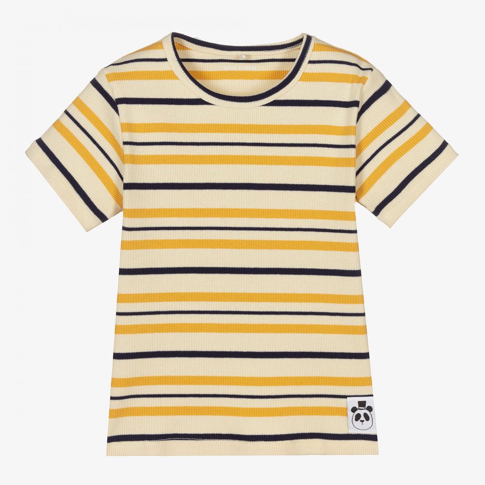 Yellow Striped Cotton T Shirt