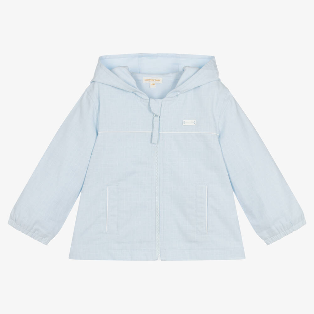 Mintini Baby - Baby Boys Blue Cotton Jacket | Childrensalon