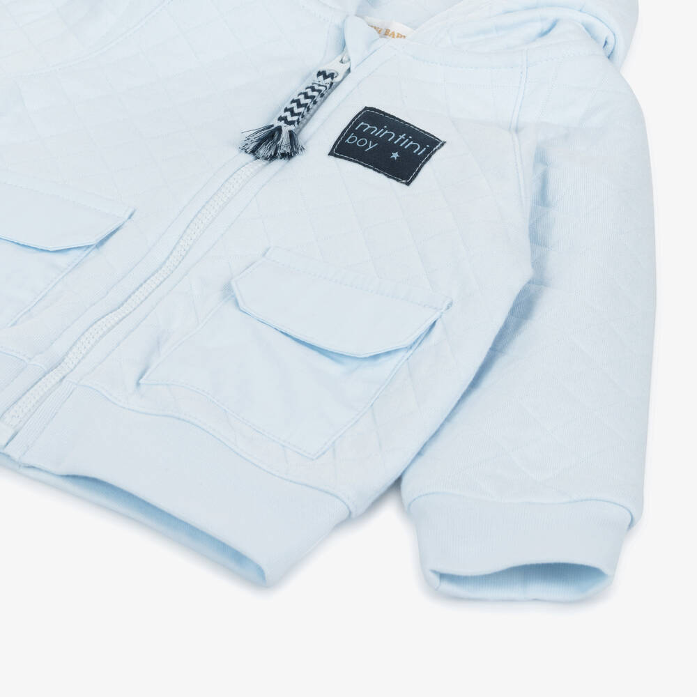 Mintini Baby-Baby Boys Blue Cotton Tracksuit | Childrensalon Outlet