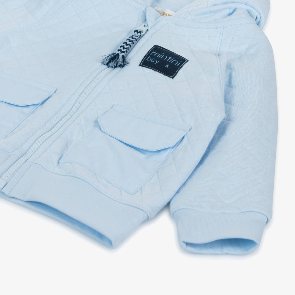 Mintini Baby-Baby Boys Blue Cotton Tracksuit | Childrensalon Outlet