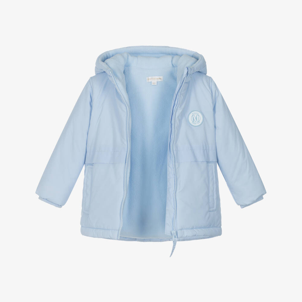 Mintini Baby-Baby Boys Blue Padded Coat | Childrensalon Outlet