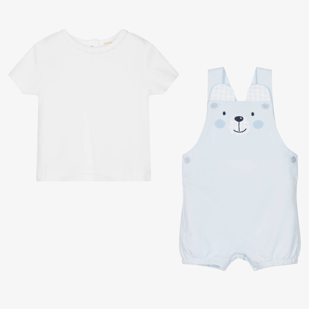 Mintini Baby-Baby Boys Blue Shorts Sets | Childrensalon Outlet