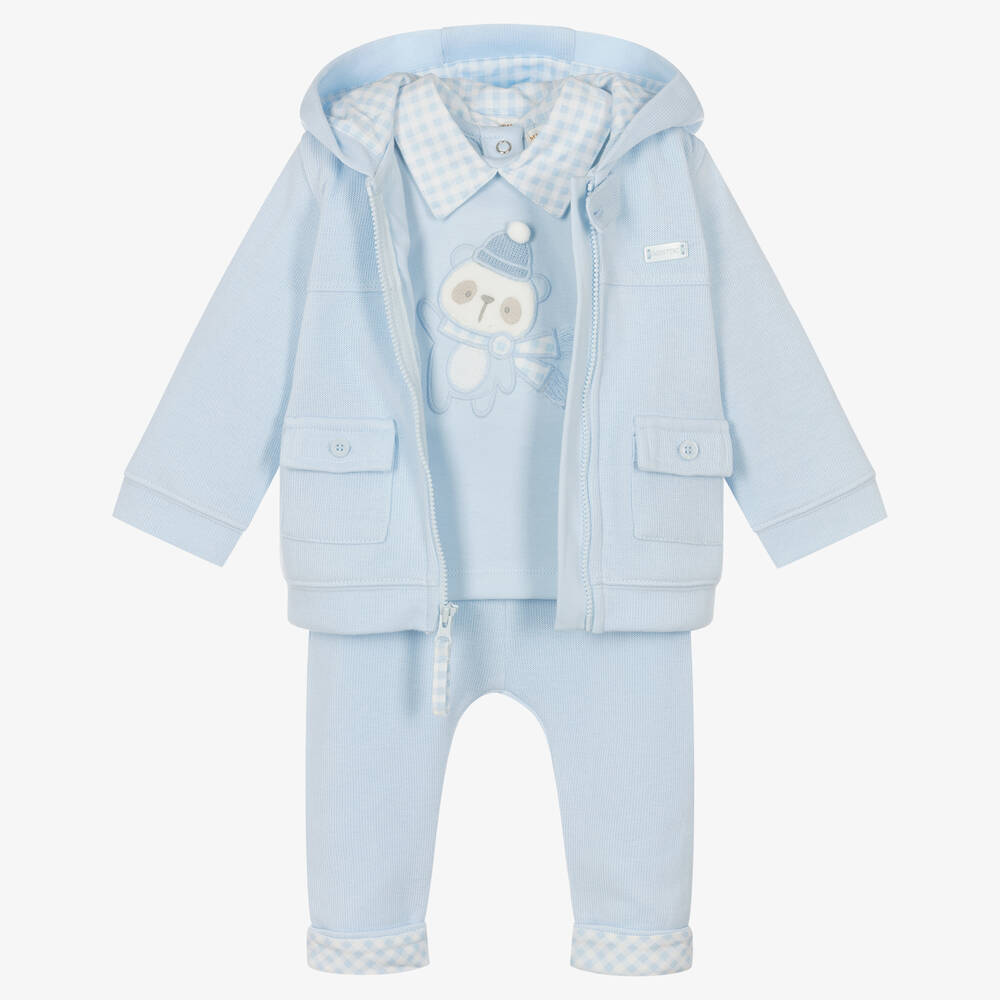 Mintini Baby - Baby Boys Blue Tracksuit Set | Childrensalon