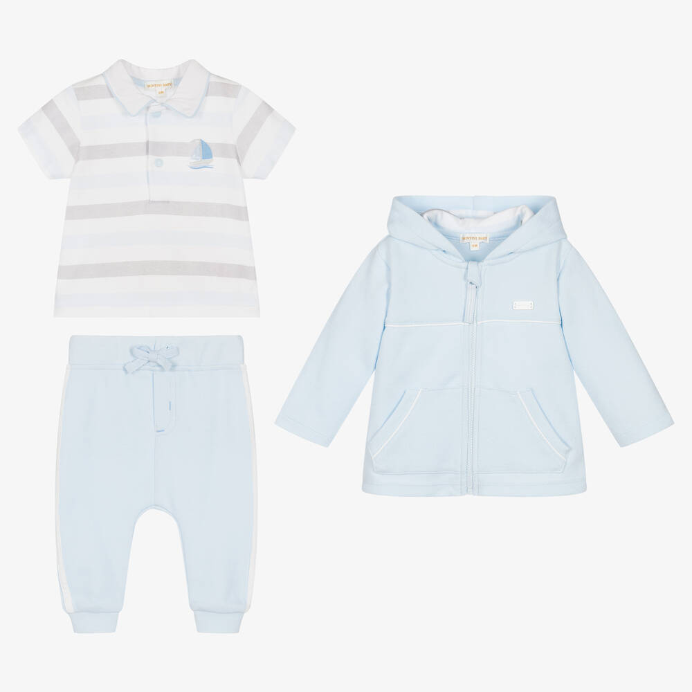 Mintini Baby Baby Boys Blue Tracksuit Set Childrensalon Outlet