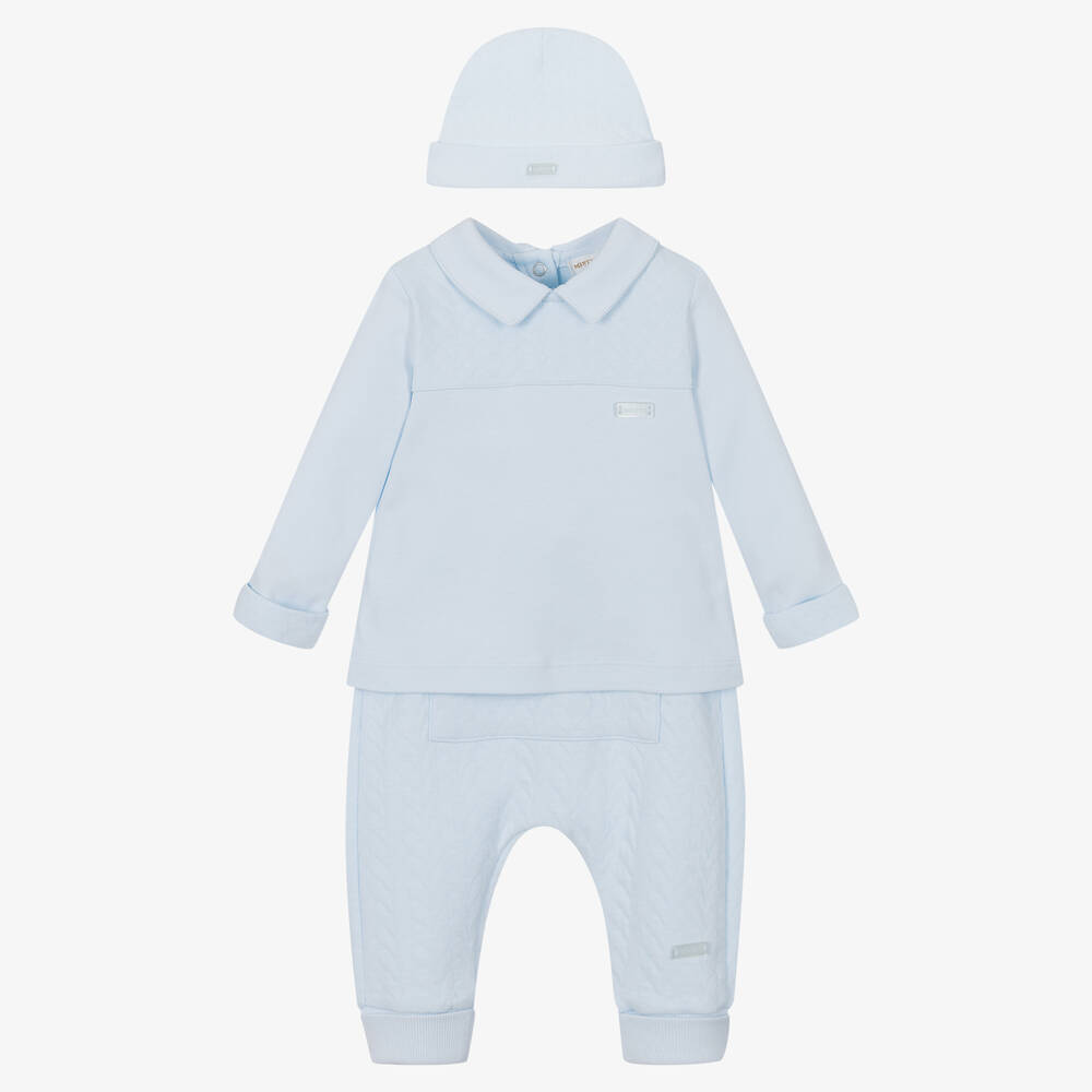 Mintini Baby - Baby Boys Blue Trouser Set | Childrensalon