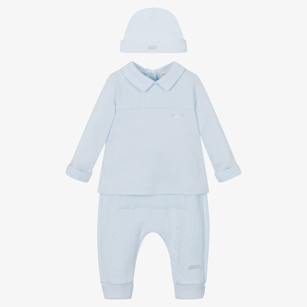Mintini Baby-Baby Boys Blue Trouser Set | Childrensalon Outlet