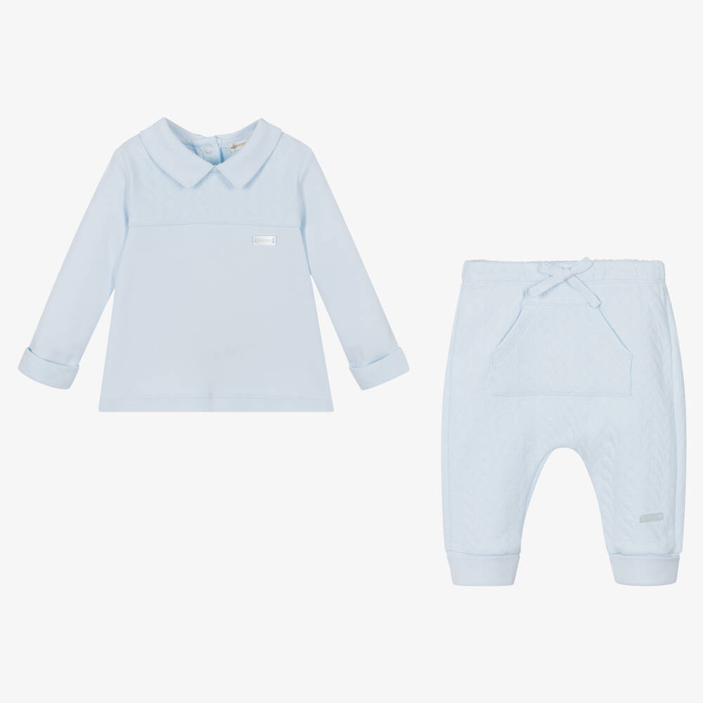 Mintini Baby Baby Boys Blue Trouser Set Childrensalon Outlet