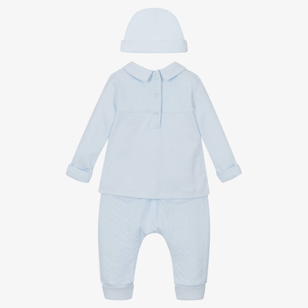 Mintini Baby Baby Boys Blue Trouser Set Childrensalon Outlet