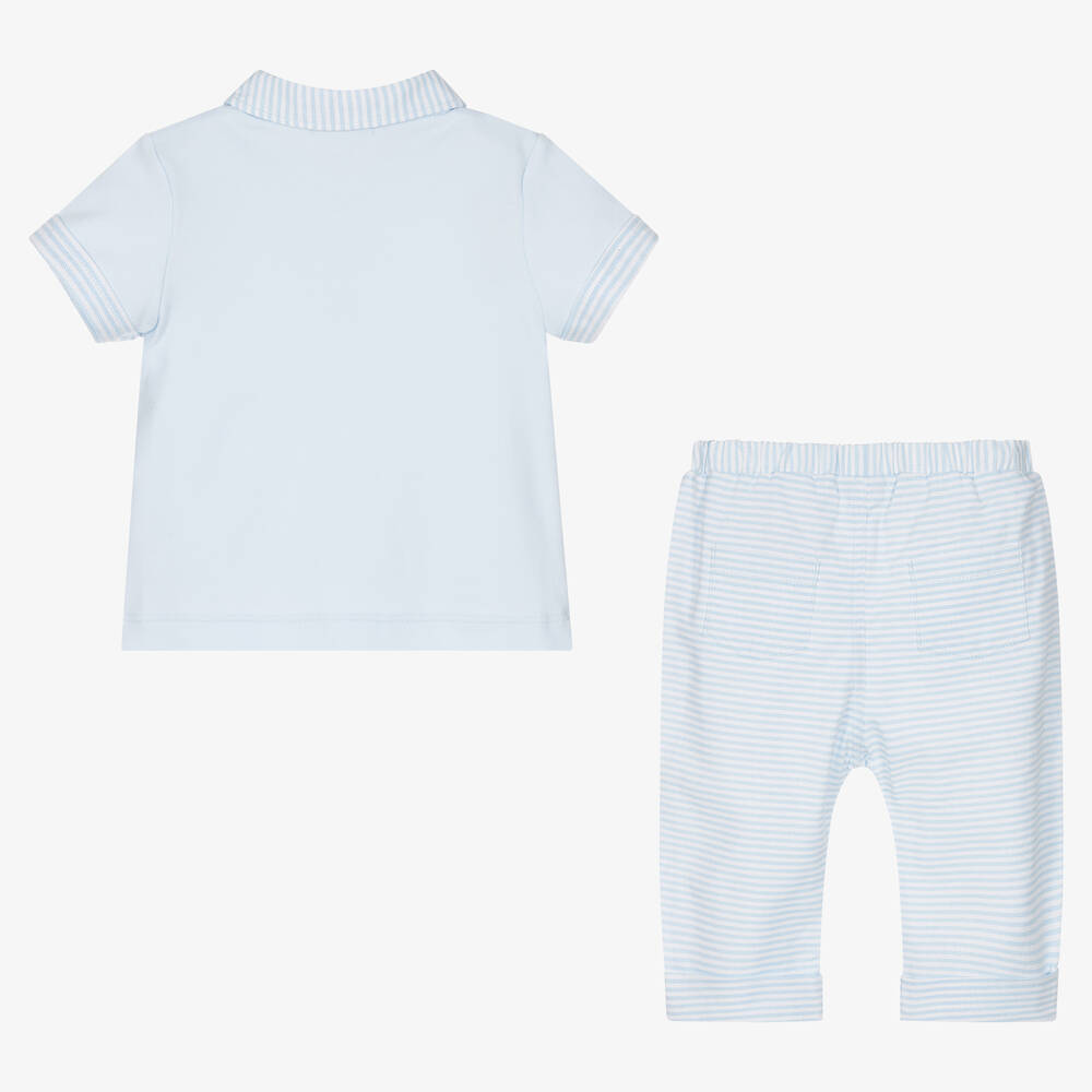 Mintini Baby-Baby Boys Blue Trouser Set | Childrensalon Outlet