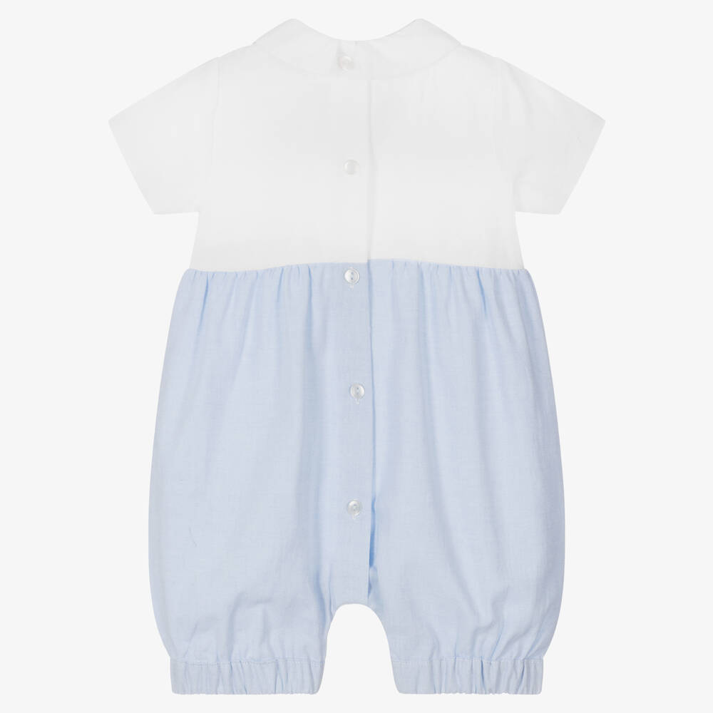 Mintini Baby-Baby Boys Blue & White Shortie | Childrensalon Outlet