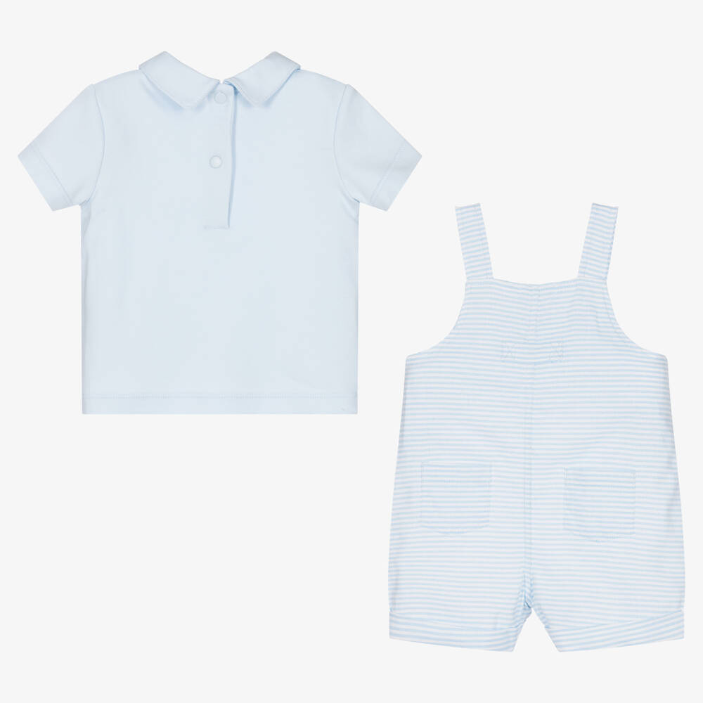 Mintini Baby Baby Boys Dungaree Shorts Set Childrensalon Outlet