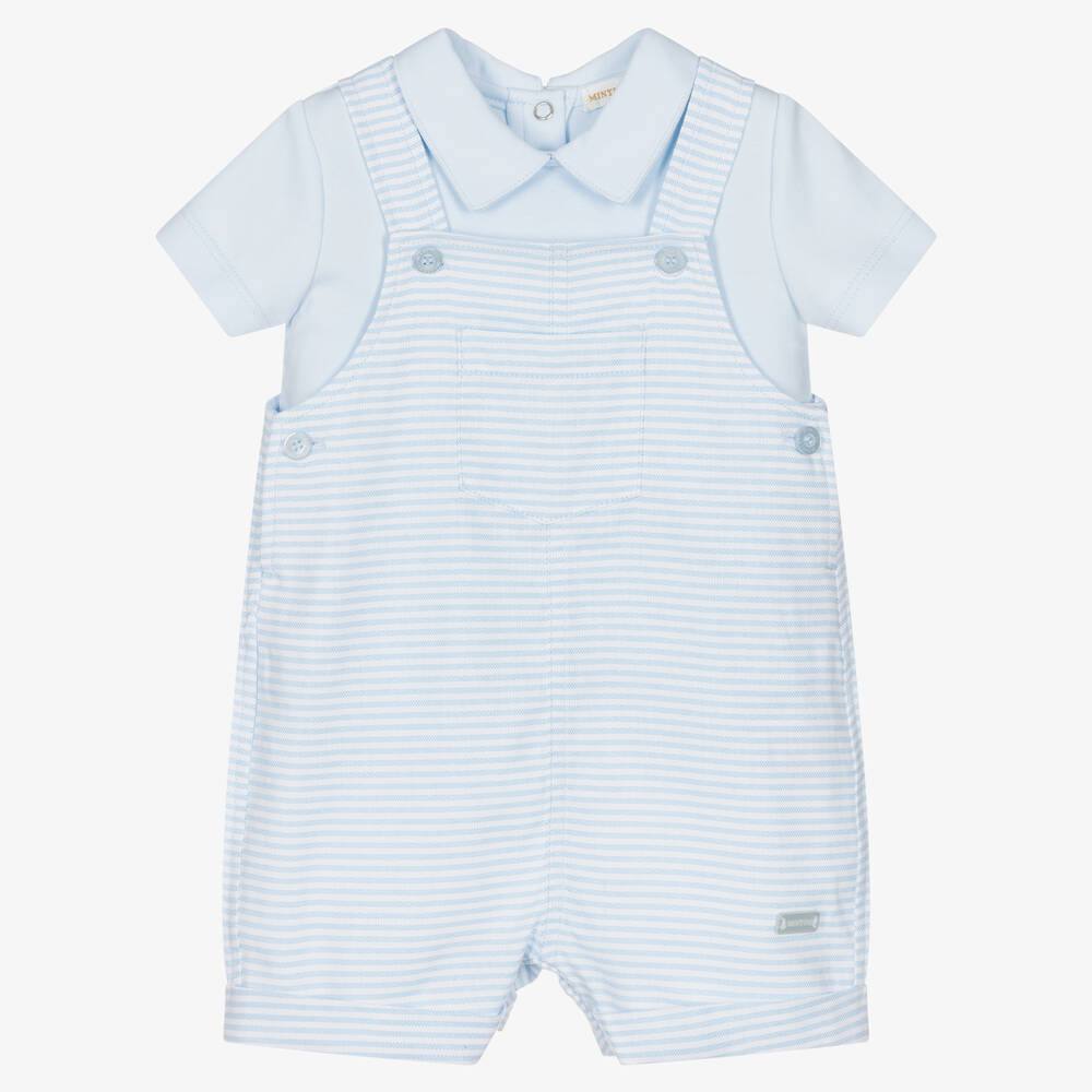 Mintini Baby - Baby Boys Dungaree Shorts Set | Childrensalon