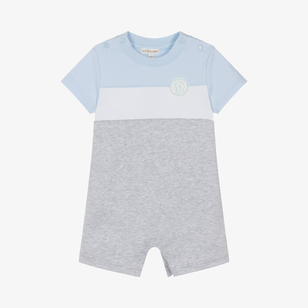 Mintini Baby-Baby Boys Grey Cotton Shortie | Childrensalon Outlet