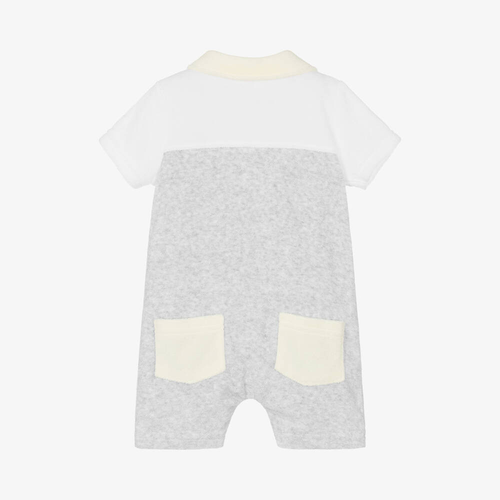 Mintini Baby-Baby Boys Grey Towelling Shortie | Childrensalon Outlet