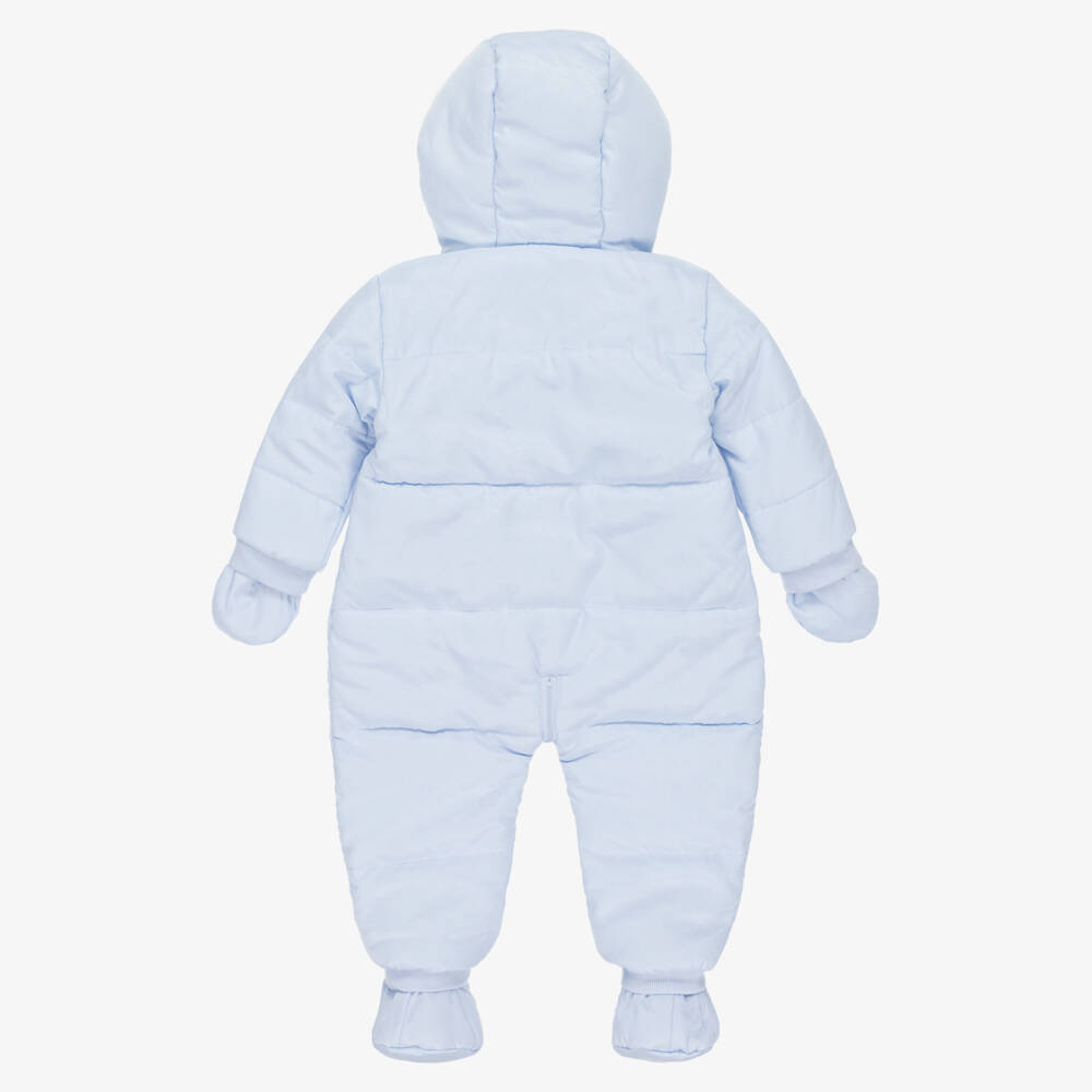 Mintini Baby-Baby Boys Pale Blue Reversible Snowsuit | Childrensalon Outlet