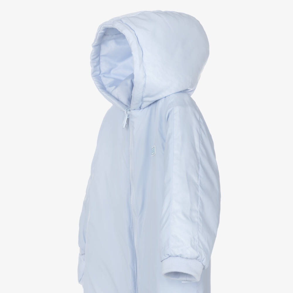 Mintini Baby-Baby Boys Pale Blue Reversible Snowsuit | Childrensalon Outlet