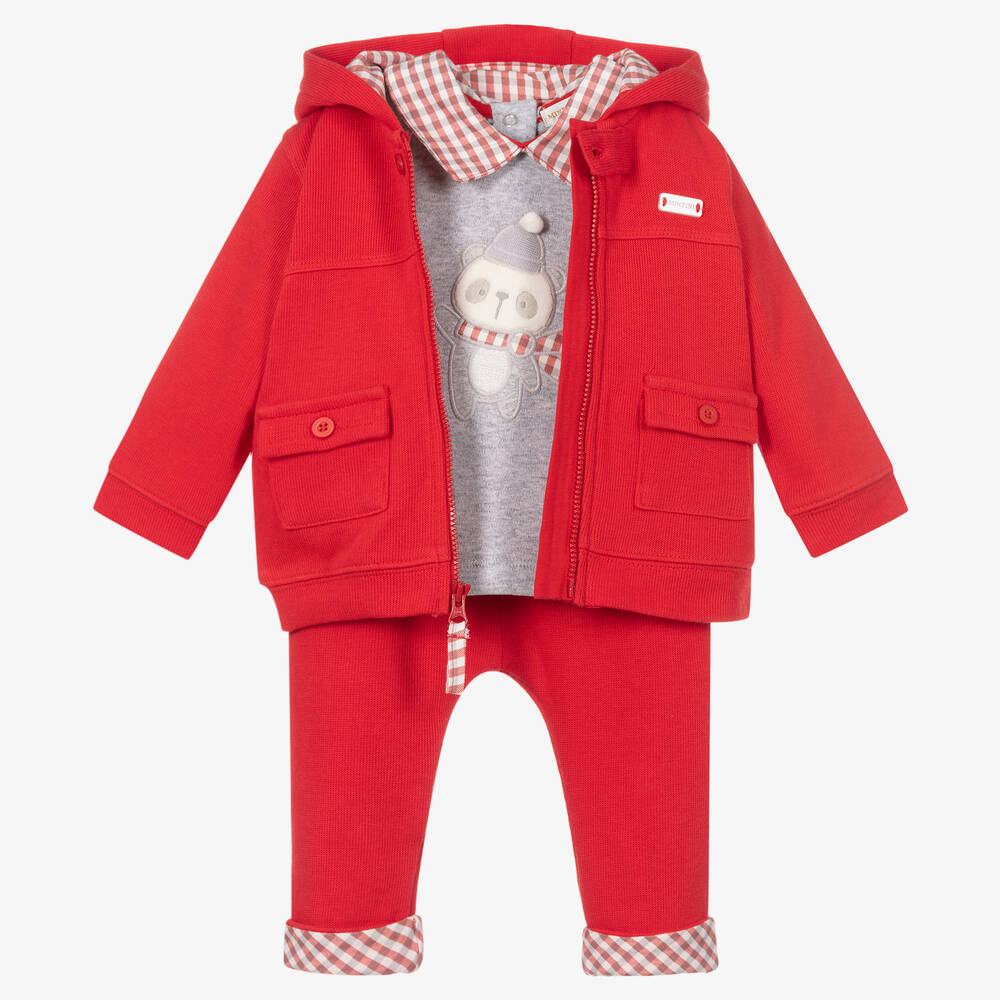 Mintini Baby - Baby Boys Red Tracksuit | Childrensalon