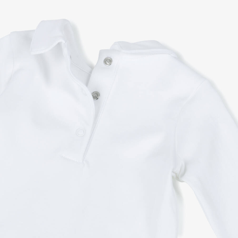 Mintini Baby-Baby Boys White & Blue Corduroy Shorts Set | Childrensalon Outlet