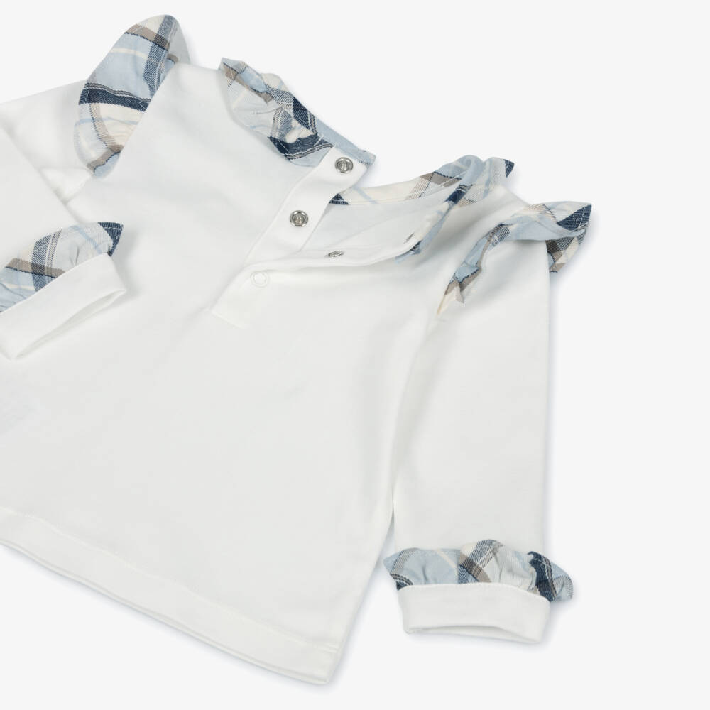 Mintini Baby-Baby Girls Blue Check Cotton Top & Shorts Set | Childrensalon Outlet