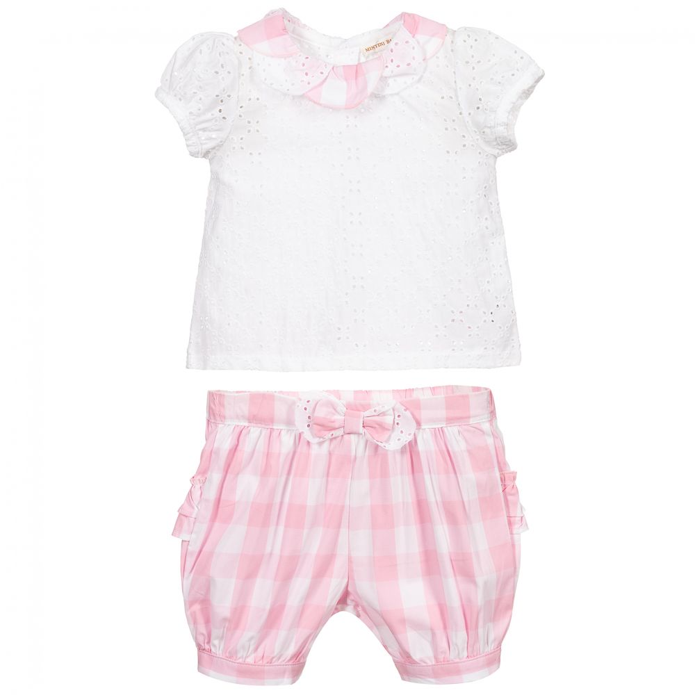 Mintini Baby-Baby Girls Cotton Shorts Set | Childrensalon Outlet