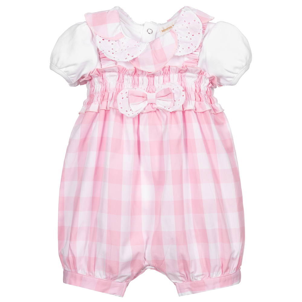 Mintini Baby - Baby Girls Dungaree Shorts Set | Childrensalon