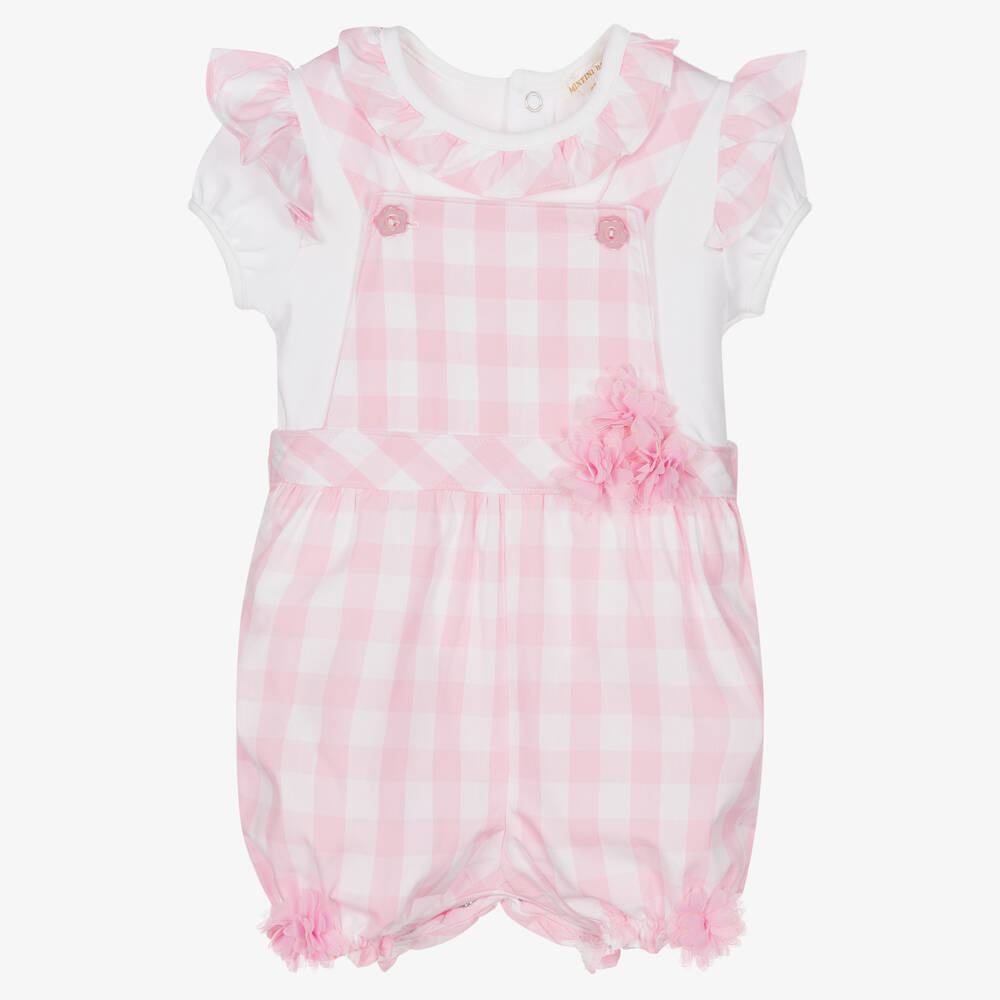 Mintini Baby - Baby Girls Dungaree Shorts Set | Childrensalon