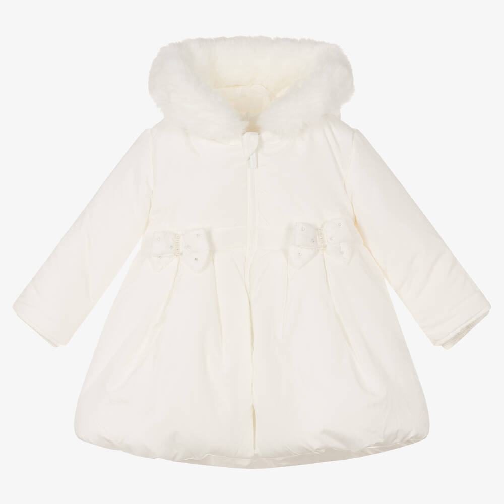 Mintini Baby - Baby Girls Ivory Padded Coat | Childrensalon