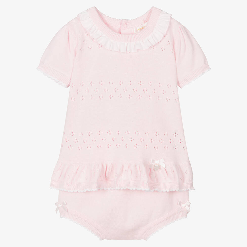 Mintini Baby - Baby Girls Knitted Shorts Set | Childrensalon