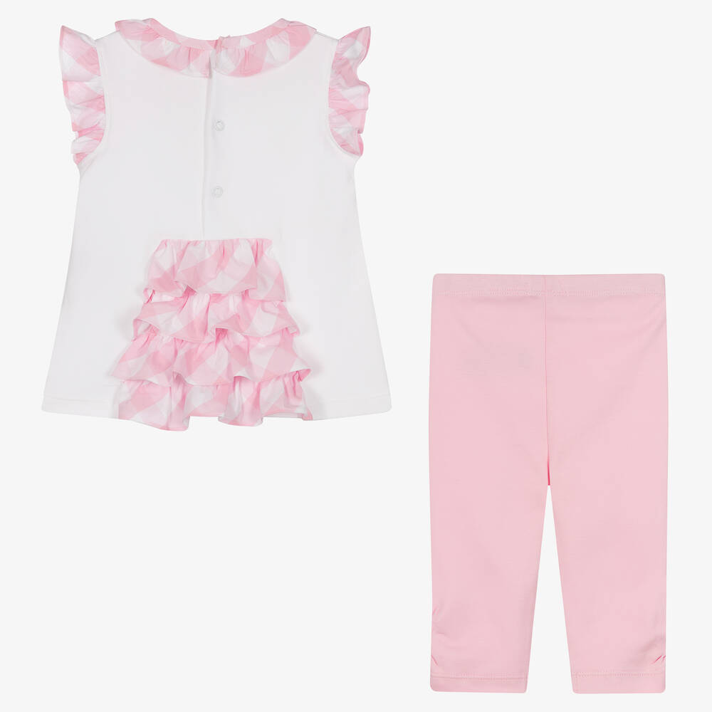 Mintini Baby-Baby Girls Pink Cotton Leggings Set | Childrensalon Outlet