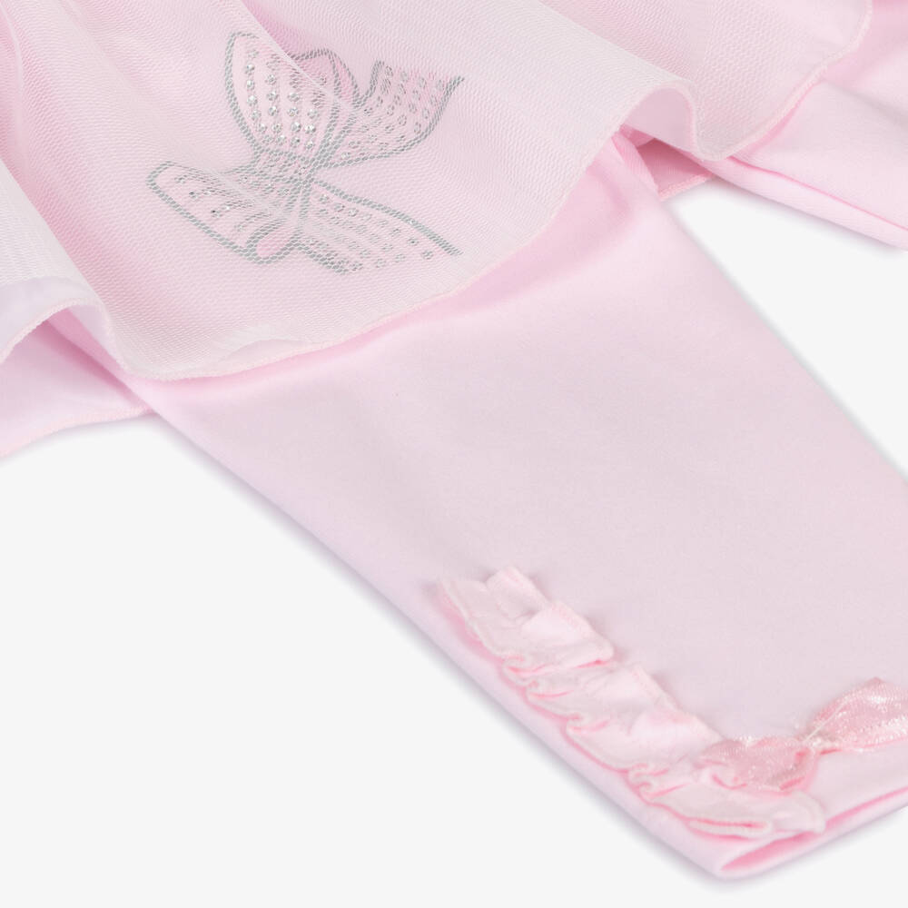 Mintini Baby-Baby Girls Pink Cotton Leggings Set | Childrensalon Outlet