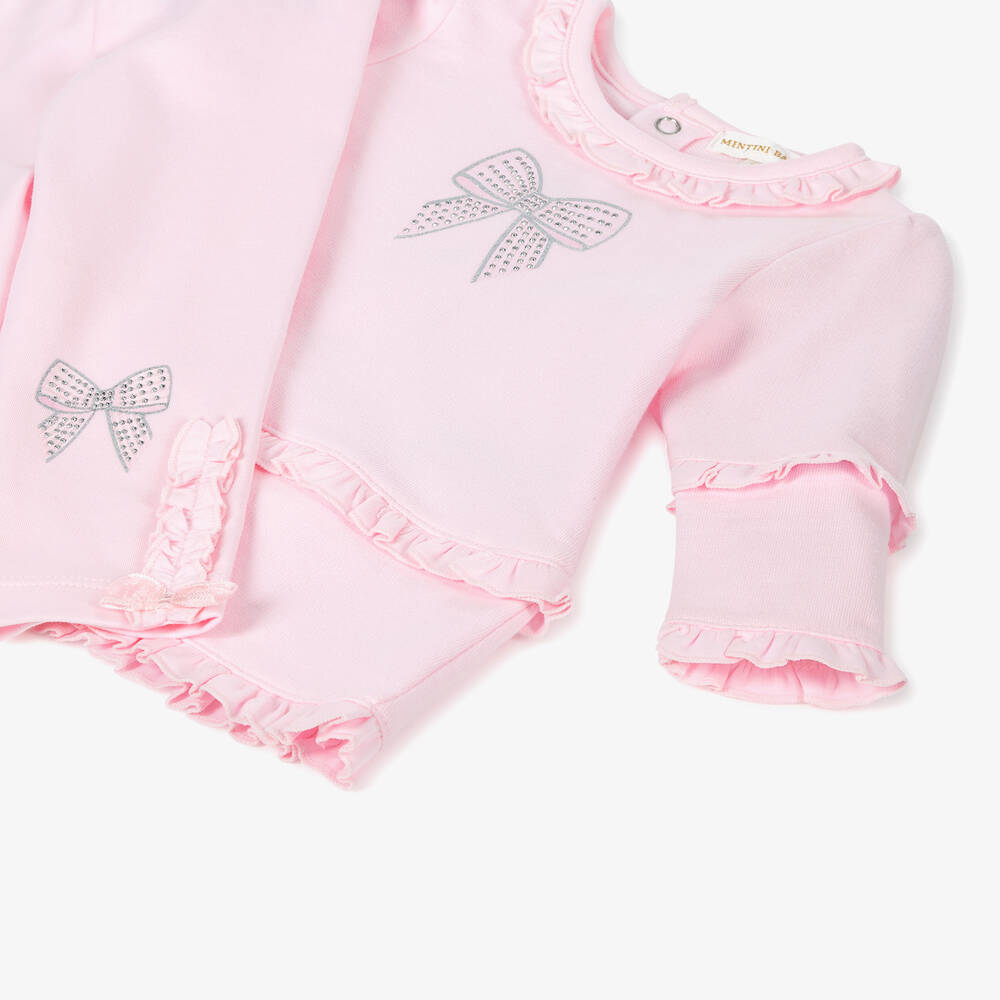 Mintini Baby-Baby Girls Pink Cotton Leggings Set | Childrensalon Outlet