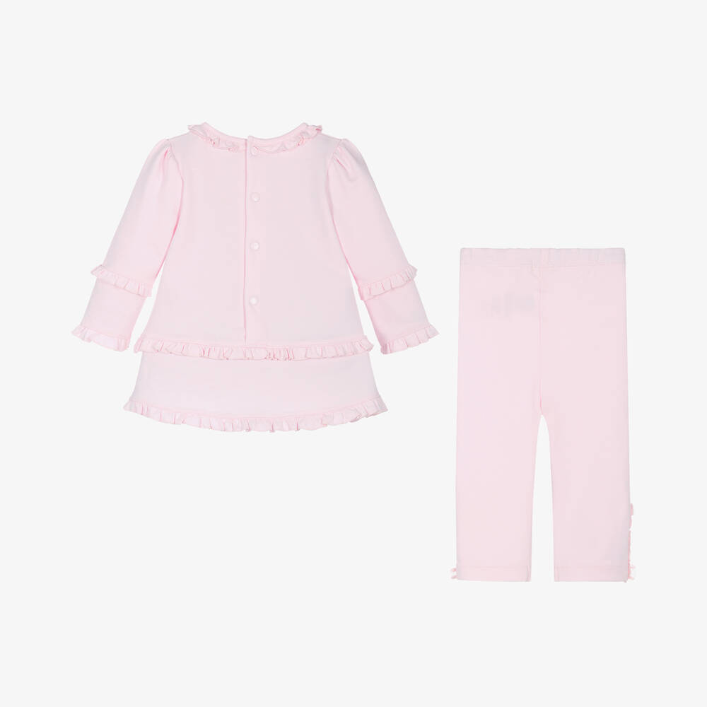 Mintini Baby-Baby Girls Pink Cotton Leggings Set | Childrensalon Outlet