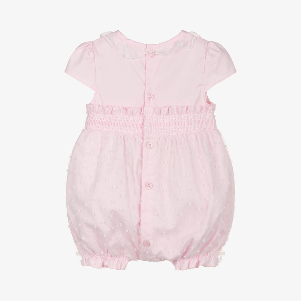Mintini Baby-Baby Girls Pink Cotton & Organza Shortie | Childrensalon Outlet