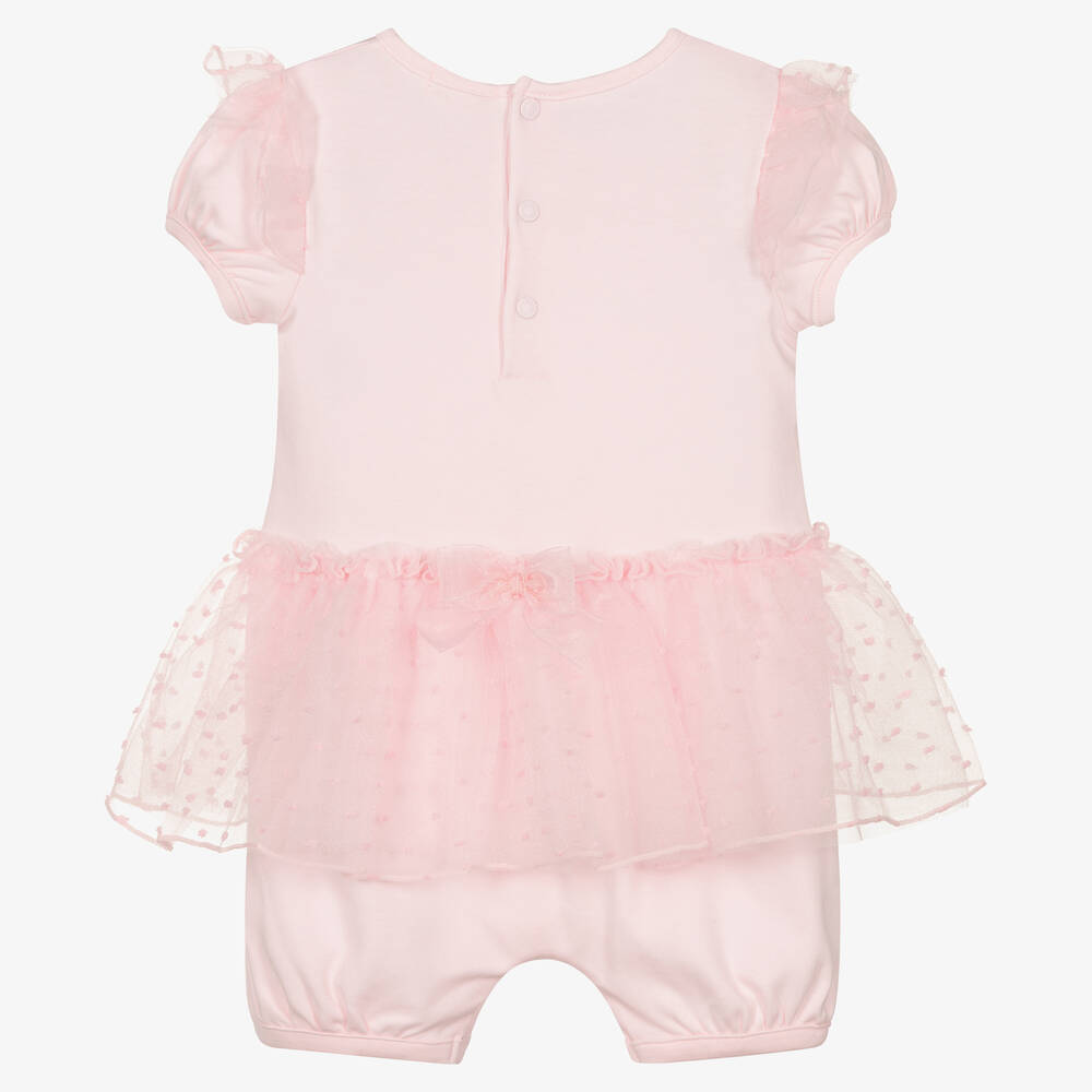 مينتيني بيبي-Baby Girls Pink Cotton Shortie | Childrensalon Outlet