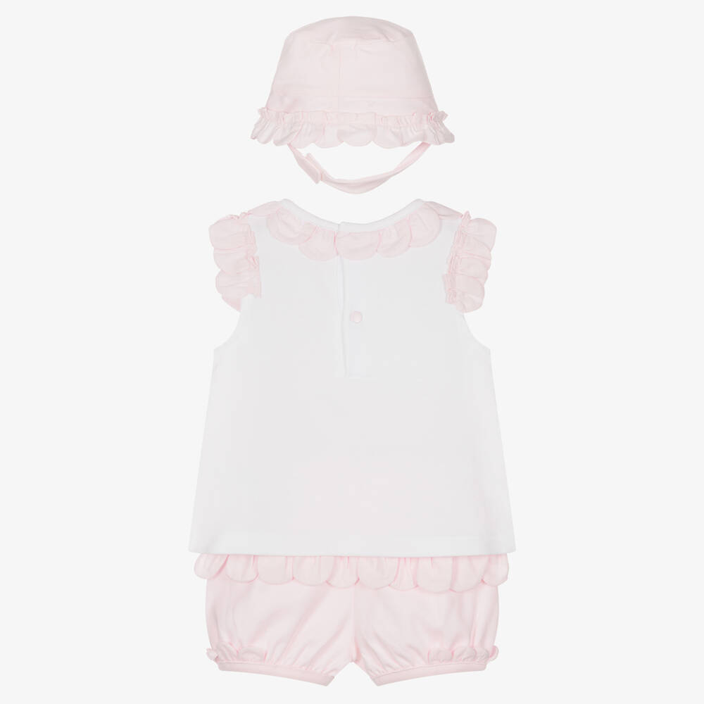 Mintini Baby-Baby Girls Pink Cotton Shorts Set | Childrensalon Outlet